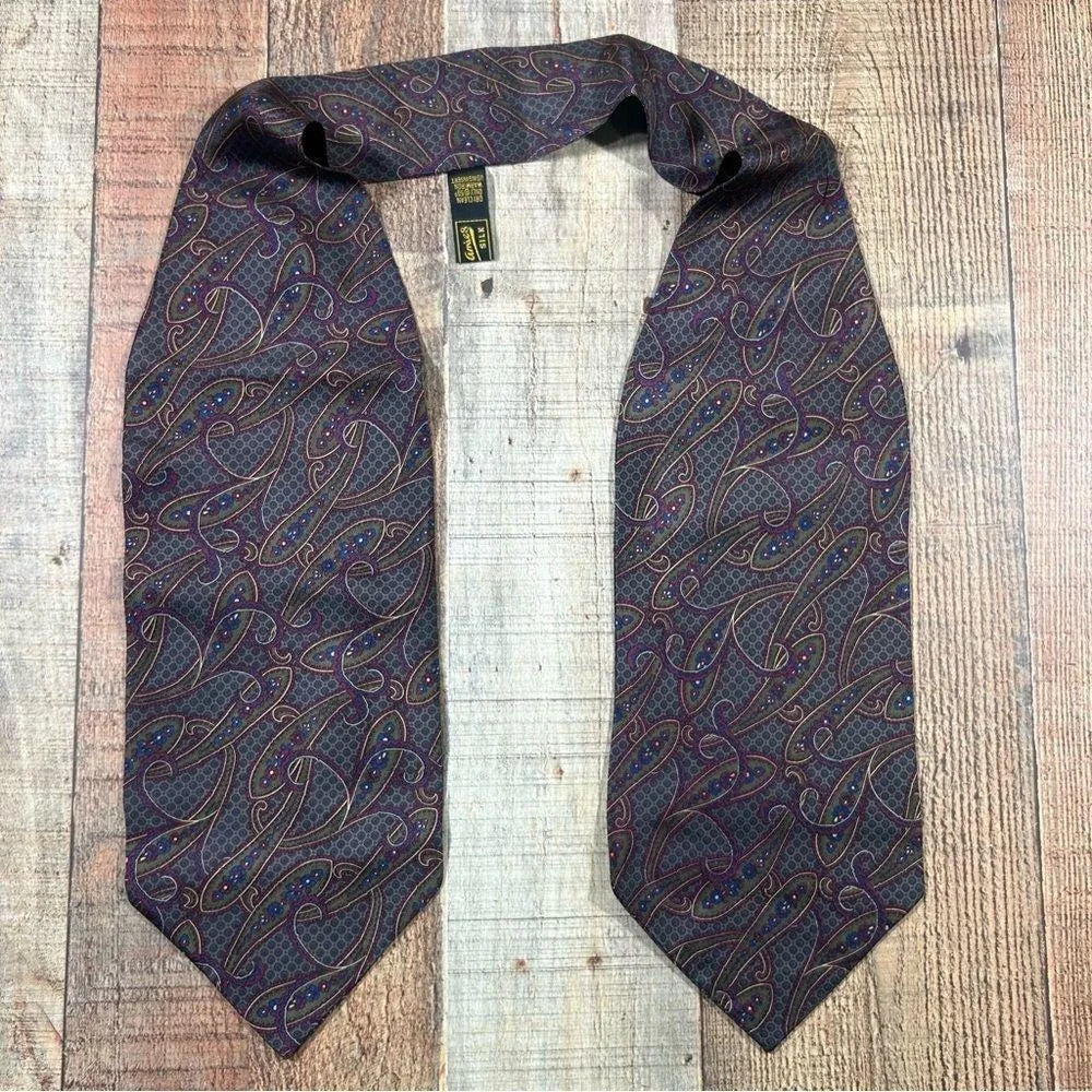 Vintage 90s Hardy Amies Silk Paisley Necktie Wide Power Tie Made In Australia